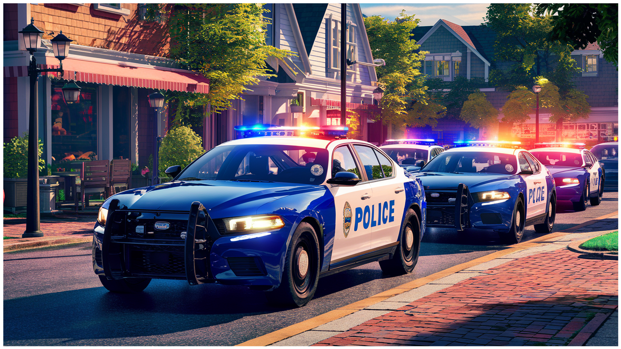 parked police cars on a street