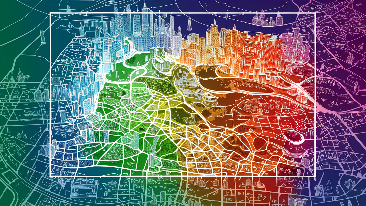 map representing areas of varying levels of service